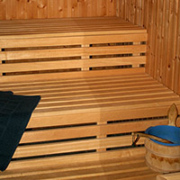 Badezimmer mit Sauna